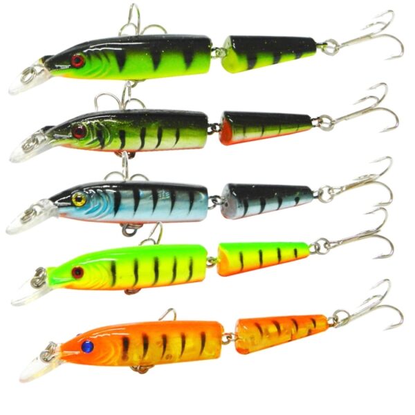HENGJIA 5 STKS 10,5 cm 9,6 g 2-delig plastic hard aas Visaas set Tackle aas - Afbeelding 2