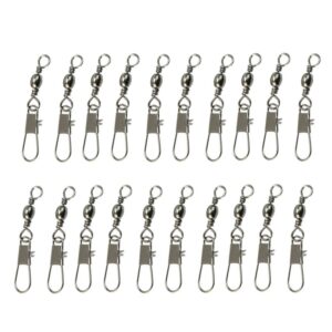 20 stks 8 # 3.5 cm Vissen Connectors Barrel Swivel met Veiligheid Snap Ring
