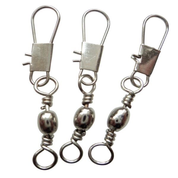 20 stks 8 # 3.5 cm Vissen Connectors Barrel Swivel met Veiligheid Snap Ring - Afbeelding 2