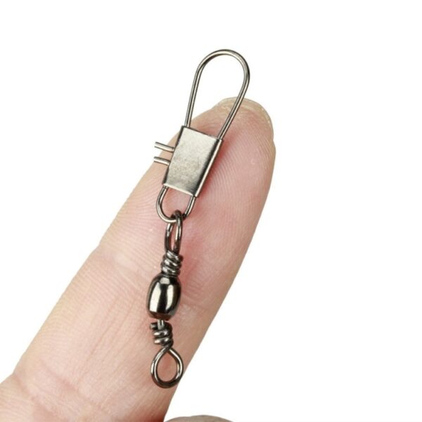 20 stks 8 # 3.5 cm Vissen Connectors Barrel Swivel met Veiligheid Snap Ring - Afbeelding 6