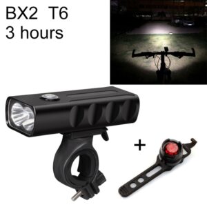 BX2 USB Opladen Fietslicht Voorstuur Led-licht (3 uur, T6 + edelsteenlamp)