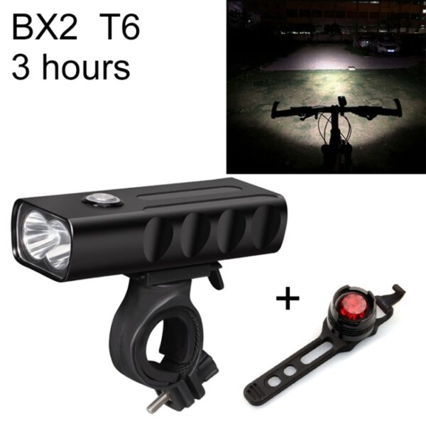 BX2 USB Opladen Fietslicht Voorstuur Led-licht (3 uur, T6 + edelsteenlamp)