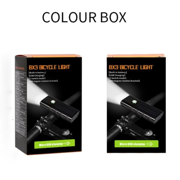 BX2 USB Opladen Fietslicht Voorstuur Led-licht (3 uur, T6 + edelsteenlamp) - Afbeelding 5
