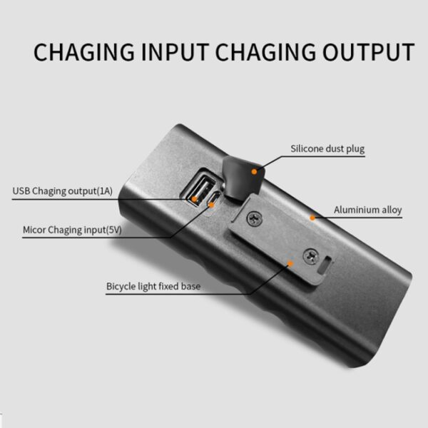 BX3 USB Opladen Fietslicht Voorstuur Led-licht (10 uur, T6 + A02-lamp) - Afbeelding 9