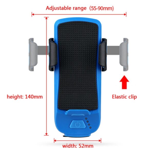 Multifunctionele 4-in-1 telefoonhouder Fietsbel Power Bank Fietslamp Zaklamp, 4 in 1 Phone Holder - Afbeelding 4
