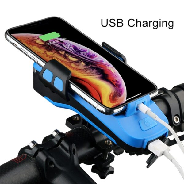Multifunctionele 4-in-1 telefoonhouder Fietsbel Power Bank Fietslamp Zaklamp, 4 in 1 Phone Holder - Afbeelding 10