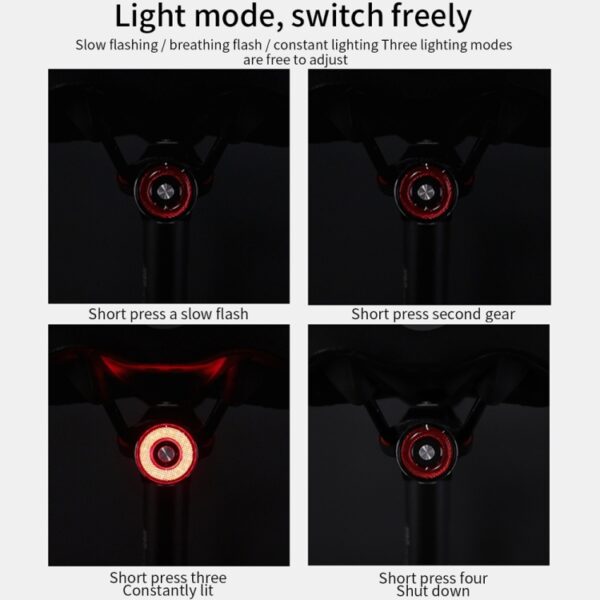 Antusi Q5 Fiets Achterlicht Automatisch Rem Inductie Achterlicht - Afbeelding 11