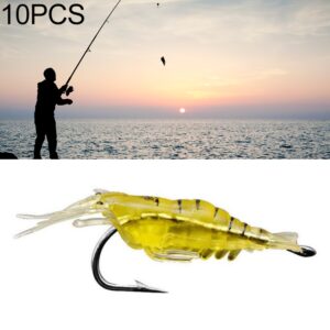 10 stuks 4 cm vissen zacht kunstmatig garnalen aas kunstaas popper poper aas met haak, Artificial Shrimp with Hook, Luminous Shrimp with Hook, Pink Shrimp with Hook, Green Shrimp with Hook, Transparent Shrimp with Hook