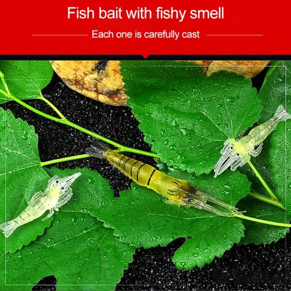 10 STUKS 4 cm Vissen Zacht Aas Kunstaas Popper Poper Baits, Artificial Shrimp, Luminous Shrimp, Pink Shrimp, Green Shrimp, Transparent Shrimp - Afbeelding 5