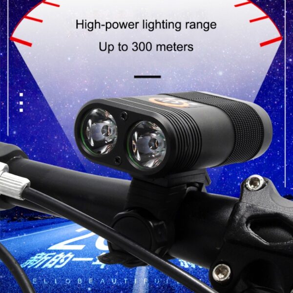 Y12 Fiets LED-koplamp Voorlamp 2 x XPE-LED's 350LM USB-oplaadfietskoplamp met 5 standen - Afbeelding 16