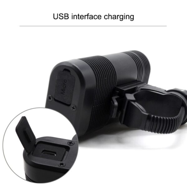 Y12 Fiets LED-koplamp Voorlamp 2 x XPE-LED's 350LM USB-oplaadfietskoplamp met 5 standen - Afbeelding 5