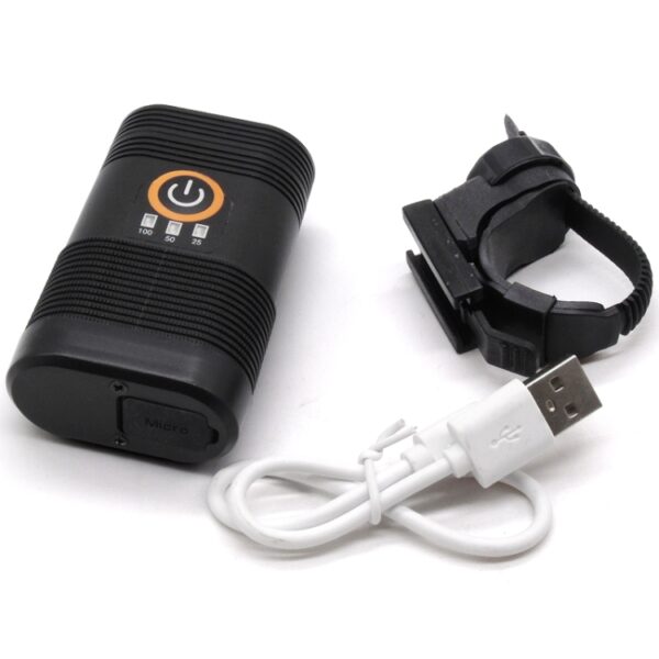 Y12 Fiets LED-koplamp Voorlamp 2 x XPE-LED's 350LM USB-oplaadfietskoplamp met 5 standen - Afbeelding 10