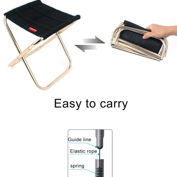 CLS Outdoor draagbare aluminium visbarbecue opvouwbare kruk, afmeting: 24,8 * 22,5 * 27 cm, CLS Folding Stool(Black) - Afbeelding 4