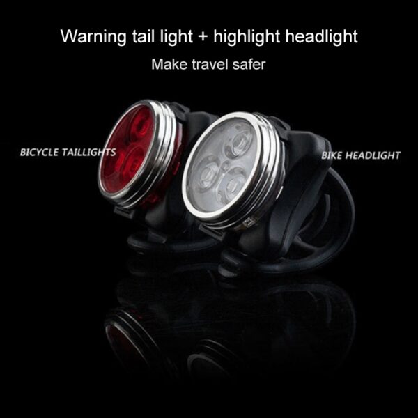 2 STKS HJ-03050LM COB Lamp Kraal USB Opladen Vier-speed Dimmen Waterdichte Fiets Koplamp + Achterlicht Set - Afbeelding 5