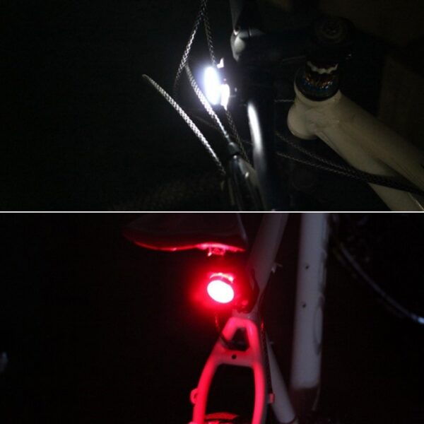 2 STKS HJ-03050LM COB Lamp Kraal USB Opladen Vier-speed Dimmen Waterdichte Fiets Koplamp + Achterlicht Set - Afbeelding 6