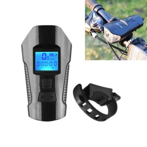 350LM USB-oplaadbare waterdichte opklikbare fietskoplamp met luidspreker- en stopwatchfunctie, Black, Blue, Red