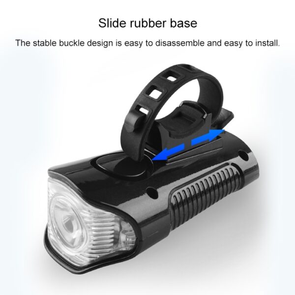 350LM USB-oplaadbare waterdichte opklikbare fietskoplamp met luidspreker- en stopwatchfunctie, Black, Blue, Red - Afbeelding 5