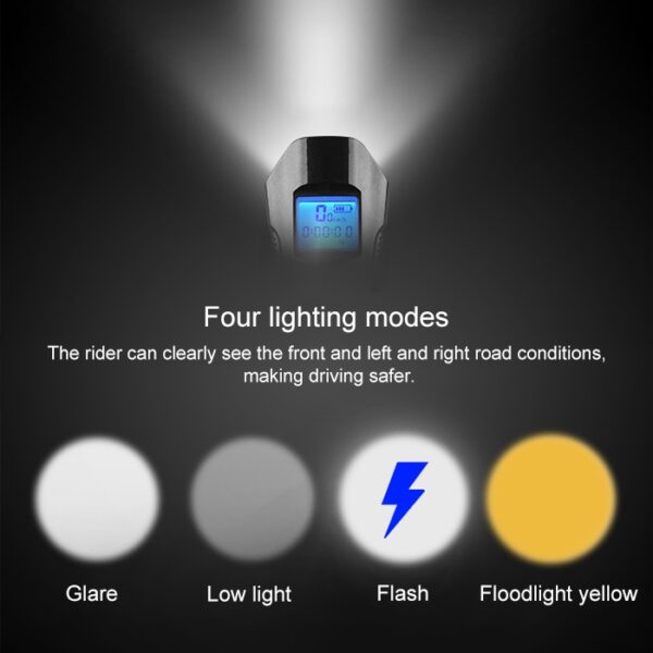 350LM USB-oplaadbare waterdichte opklikbare fietskoplamp met luidspreker- en stopwatchfunctie, Black, Blue, Red - Afbeelding 7