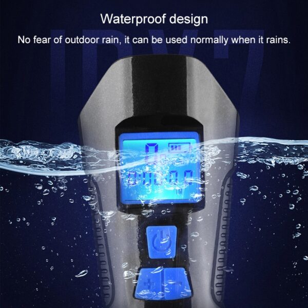 350LM USB-oplaadbare waterdichte opklikbare fietskoplamp met luidspreker- en stopwatchfunctie, Black, Blue, Red - Afbeelding 8