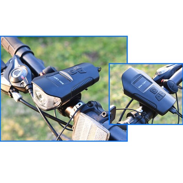 350LM USB-oplaadbare waterdichte opklikbare fietskoplamp met luidspreker- en stopwatchfunctie, Black, Blue, Red - Afbeelding 10