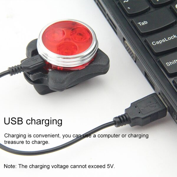 COB Lamp Bead 160LM Wit Licht USB Opladen Vierversnellingen Waterdichte Fiets Koplamp / Achterlicht Set - Afbeelding 6
