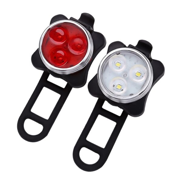 COB Lamp Bead 160LM USB Opladen Vierversnellingen Waterdichte Fiets Koplamp / Achterlicht Set, Rood + Wit Licht 650MA - Afbeelding 2