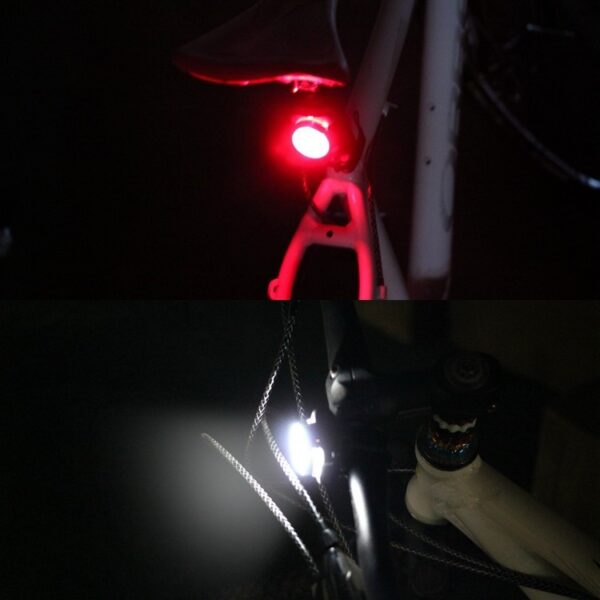 COB Lamp Bead 160LM USB Opladen Vierversnellingen Waterdichte Fiets Koplamp / Achterlicht Set, Rood + Wit Licht 650MA - Afbeelding 10