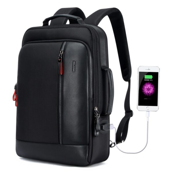 Bopai 751-006641 Zakelijke mode ademende laptoprugzak met grote capaciteit en externe USB-interface, afmetingen: 30 x 15 x 44 cm, 751-006641