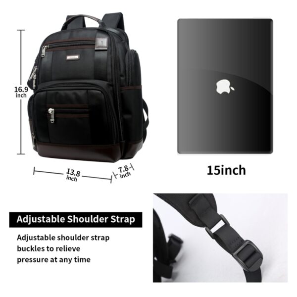 Bopai 11-85301 15,6 inch grote capaciteit meerlaagse ritszak ontwerp ademende laptoprugzak, afmetingen: 35 x 20 x 43 cm, 11-85301 - Afbeelding 9