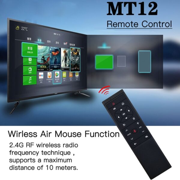 MT12 2.4G Air Mouse-afstandsbediening met Fidelity-spraakinvoer en IR-leren voor pc en Android TV-box en laptop en projector - Afbeelding 10
