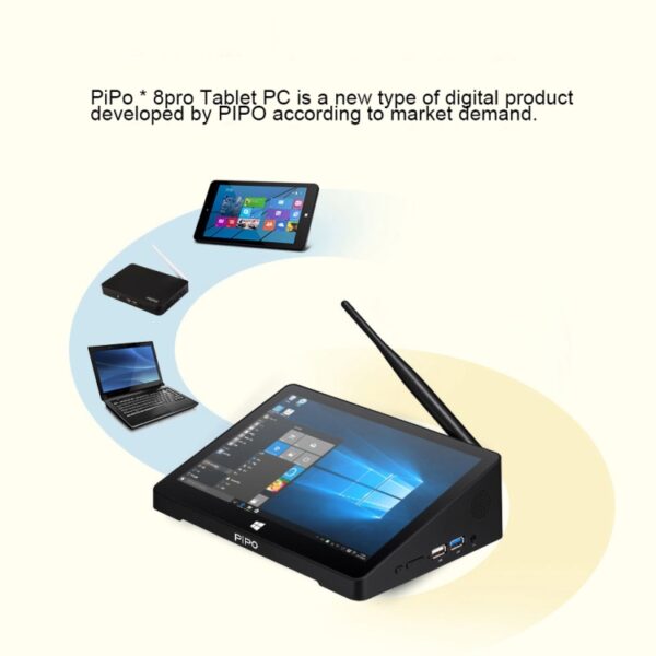 PIPO X8 PRO TV Box Style Mini PC, 2 GB + 64 GB, 7 inch Windows 10, Intel Cherry Trail X5-Z8350 Quad Core, Ondersteuning TF-kaart / Bluetooth / WiFi / LAN / HDMI, US / EU-stekker - Afbeelding 8