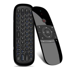 W1 Draadloos QWERTY-toetsenbord met 57 toetsen 2.4G Air Mouse-afstandsbediening met LED-indicator voor Android TV Box, Mini-pc, Smart TV, Projector, HTPC, Alles-in-één pc / tv