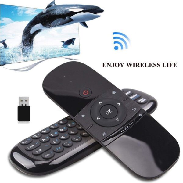 W1 Draadloos QWERTY-toetsenbord met 57 toetsen 2.4G Air Mouse-afstandsbediening met LED-indicator voor Android TV Box, Mini-pc, Smart TV, Projector, HTPC, Alles-in-één pc / tv - Afbeelding 7