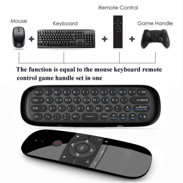 W1 Draadloos QWERTY-toetsenbord met 57 toetsen 2.4G Air Mouse-afstandsbediening met LED-indicator voor Android TV Box, Mini-pc, Smart TV, Projector, HTPC, Alles-in-één pc / tv - Afbeelding 8