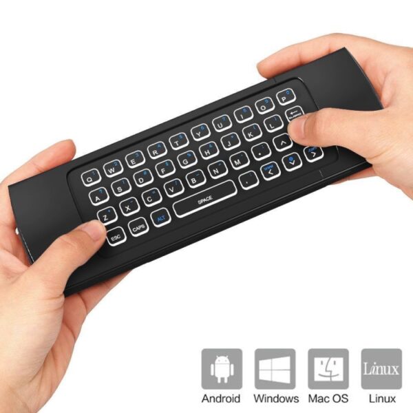 MX3-L-stem met verlichte 2,4 GHz Fly Air Mouse draadloos toetsenbord afstandsbediening - Afbeelding 3