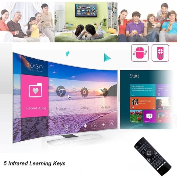 MX3-L-stem met verlichte 2,4 GHz Fly Air Mouse draadloos toetsenbord afstandsbediening - Afbeelding 6