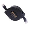 REXLIS 2 m CAT6 intrekbare platte RJ45 Ethernet-netwerk LAN-kabel, Length: 2m