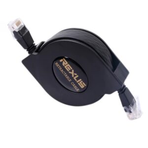 REXLIS 2 m CAT6 intrekbare platte RJ45 Ethernet-netwerk LAN-kabel, Length: 2m