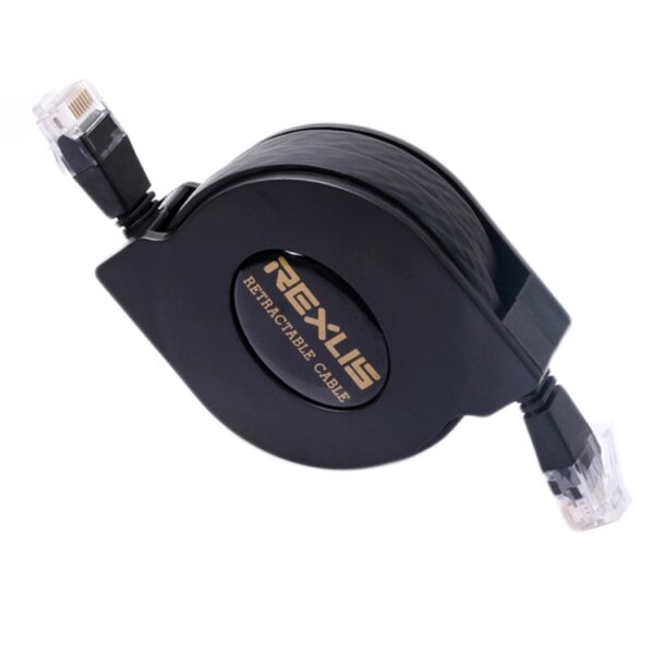 REXLIS 2 m CAT6 intrekbare platte RJ45 Ethernet-netwerk LAN-kabel, Length: 2m