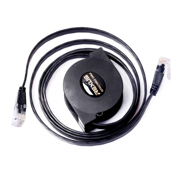 REXLIS 2 m CAT6 intrekbare platte RJ45 Ethernet-netwerk LAN-kabel, Length: 2m - Afbeelding 3