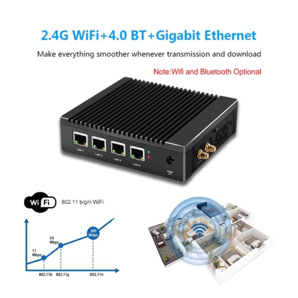 K660G4 Windows en Linux System Mini PC, Intel Celeron Processor N2840 Quad-Core 2m Cache, 1.83GHz, tot 2,25 GHz, 2 GB RAM + 32GB SSD - Afbeelding 10