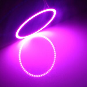 80mm 5W 180LM Angel Eyes Cirkels Autokoplamp COB LED-verlichting voor voertuigen, DC 12-24V, 80mm Pink Light, 80mm Green Light, 80mm Red Light