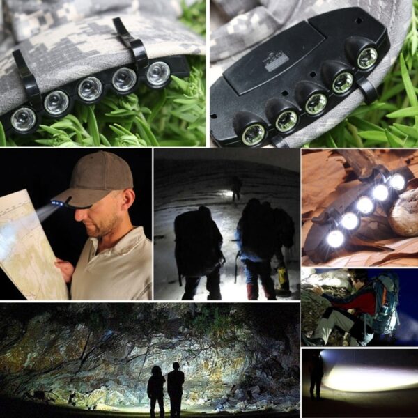 5 LED wit licht, voor buitenvissen, kamperen, jagen - Afbeelding 6