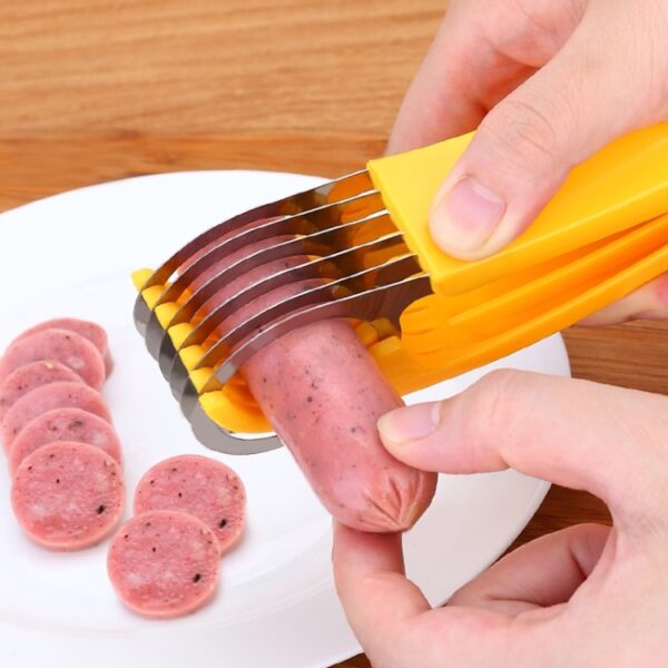 Kitchen Tool Banana Slicer Cutter Chopper voor Fruitsalade (Geel) - Afbeelding 5