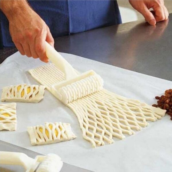 3 STKS Grote Lederen Cutter Plastic Gaas Mes Roller Mes, Kookplaat Cookie / Pizza Pie Korst Speciale Cakevorm - Afbeelding 5