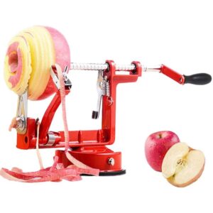 3 in 1 multifunctionele Fruit Peeling Snijden Steniging Peeler Machine (rood)