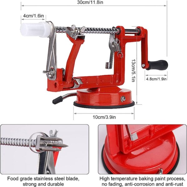 3 in 1 multifunctionele Fruit Peeling Snijden Steniging Peeler Machine (rood) - Afbeelding 3