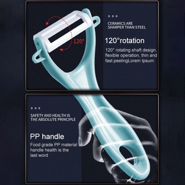 T-vormige keramische huidschiller met duurzaam ABS-handvat, willekeurige kleurlevering, T Shaped Peel Knife - Afbeelding 3