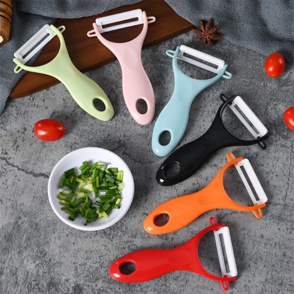 T-vormige keramische huidschiller met duurzaam ABS-handvat, willekeurige kleurlevering, T Shaped Peel Knife - Afbeelding 6