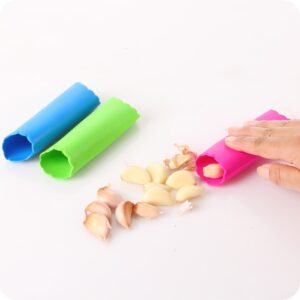 5 STKS Zachte Hars Buisvormige Herbruikbare Magic Handheld Rolling Knoflook Dunschiller Keuken Gereedschap (Willekeurige Kleur Levering)
